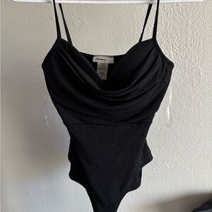 January 7 Black Glitter Bodysuit